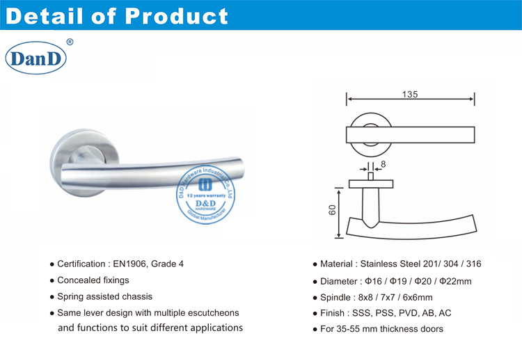 Передние дверные ручки-D и D аппаратное обеспечение