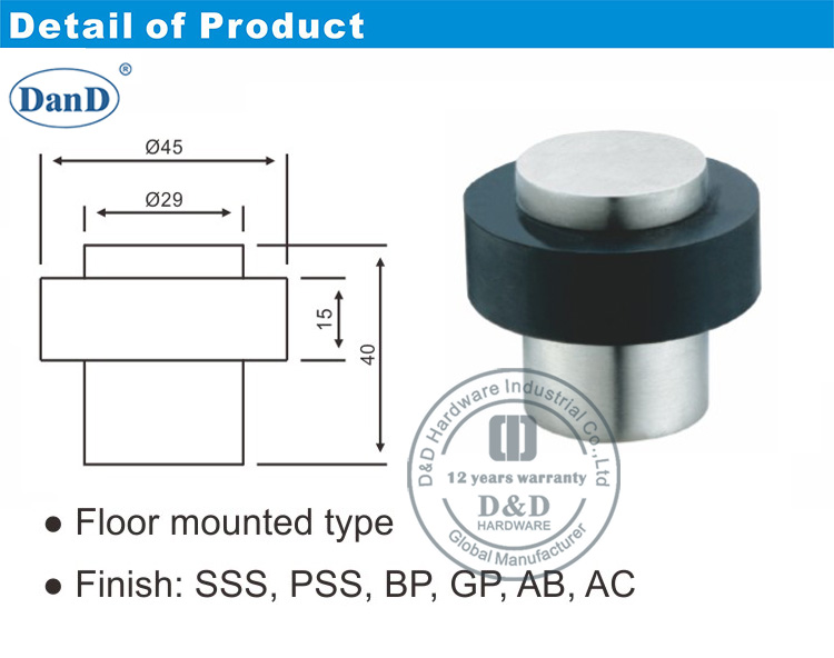 Резиновая дверная остановка и оборудование D
