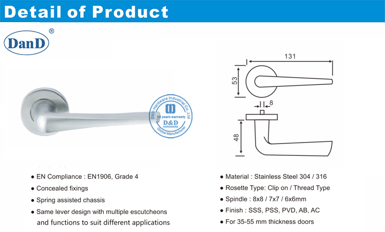 Рычаг на розовой дверной ручке-D и D Оборудование