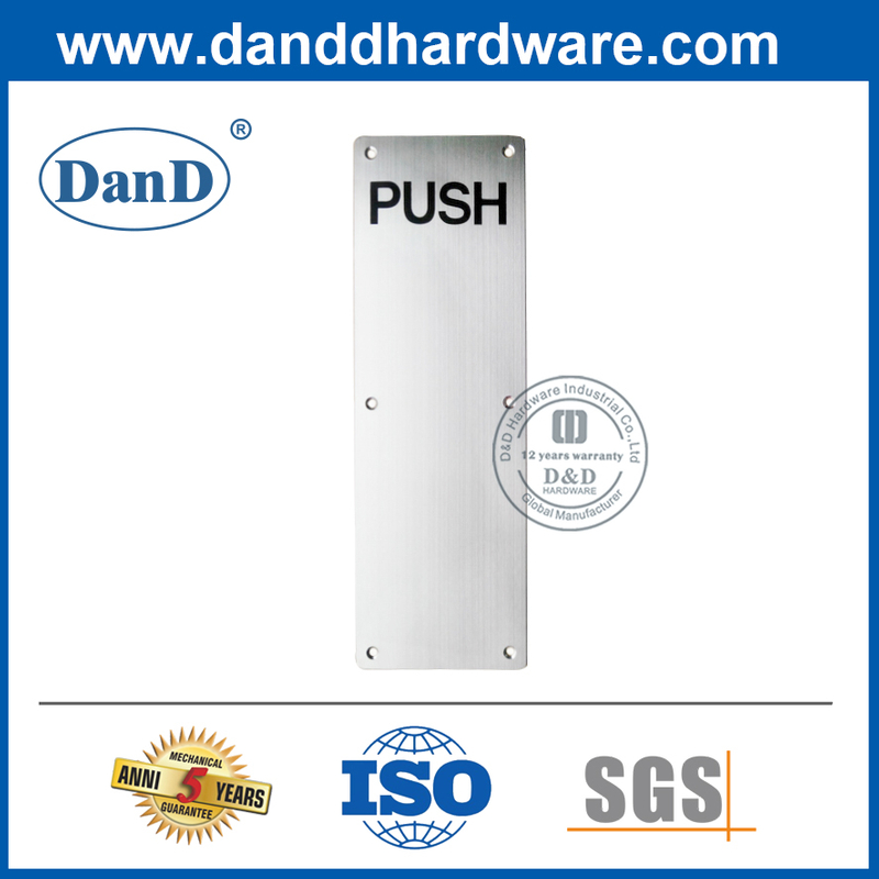 Высокое качество знака из нержавеющей стали для push-ddsp005