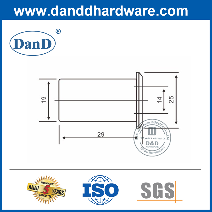 Латунный интерьер дверной пыли забастовка для промывки болта-DDDP003